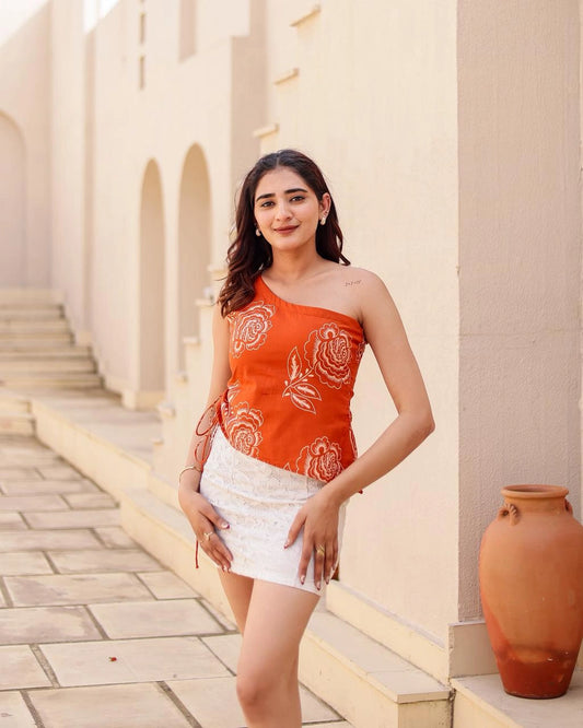 Sun Bloom One Shoulder top