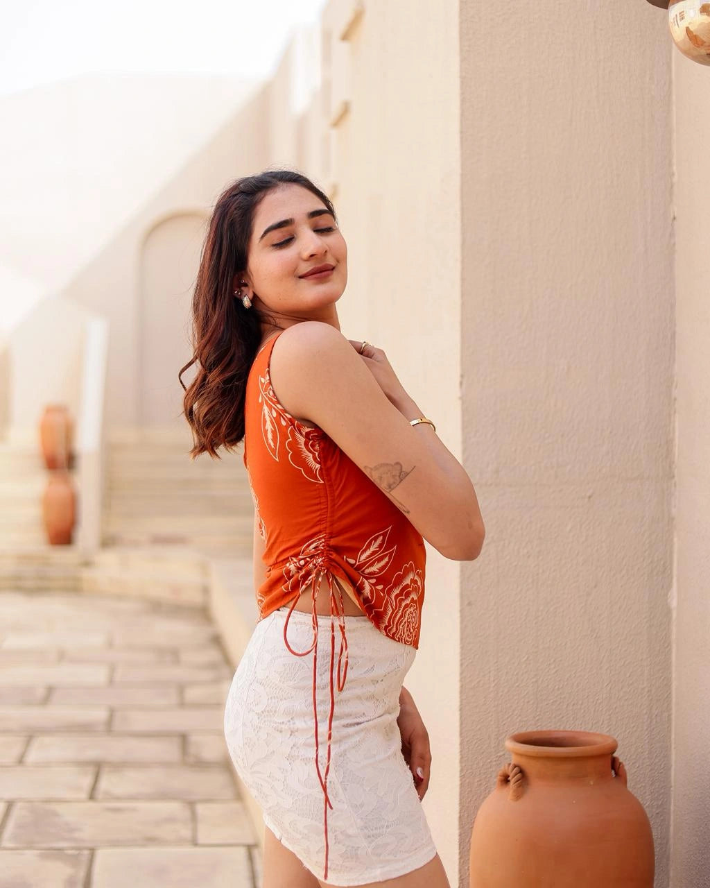 Sun Bloom One Shoulder top