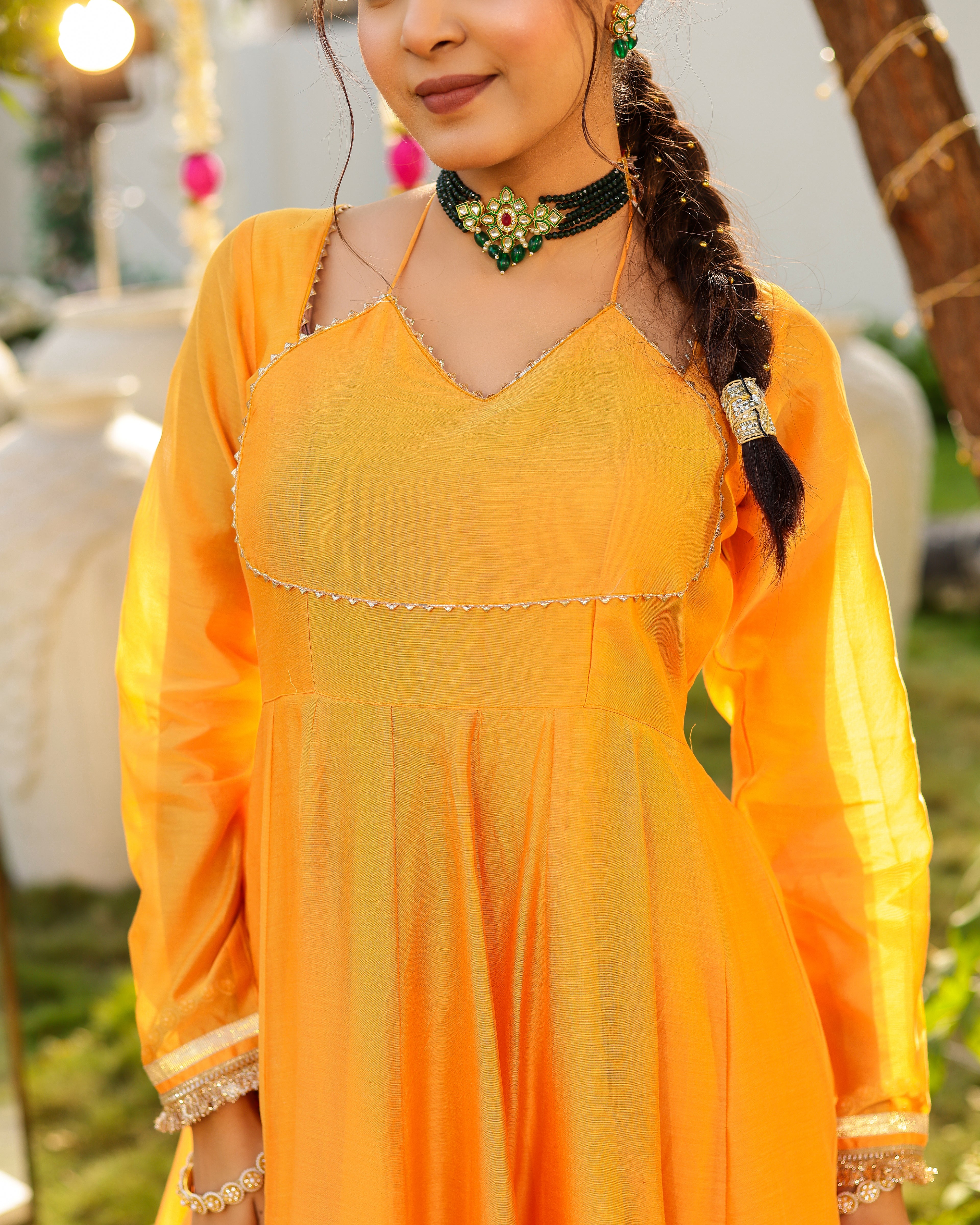 Sunehri Anarkali Set