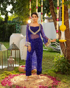 Adhiti Blue Mirror Kurta Pant