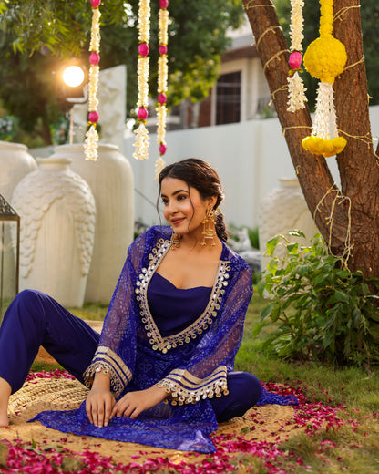 Adhiti Blue Mirror Kurta Pant