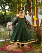 Harika Green Solid Chanderi Suit Set