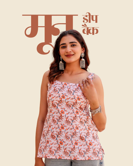Moon deep back kurti