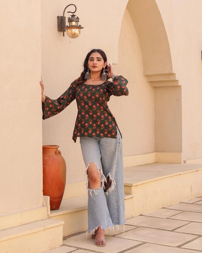 Amara deep back kurti