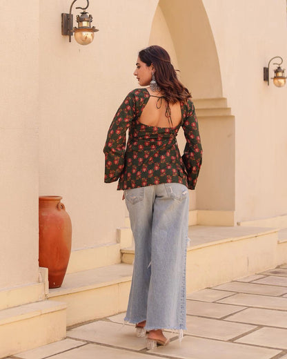 Amara deep back kurti