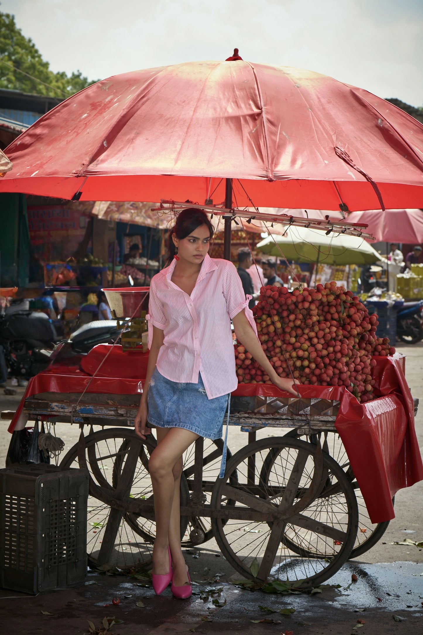 Berry Bellini – Pink Stripe Cotton Shirt