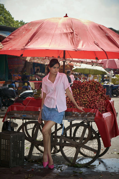 Berry Bellini – Pink Stripe Cotton Shirt
