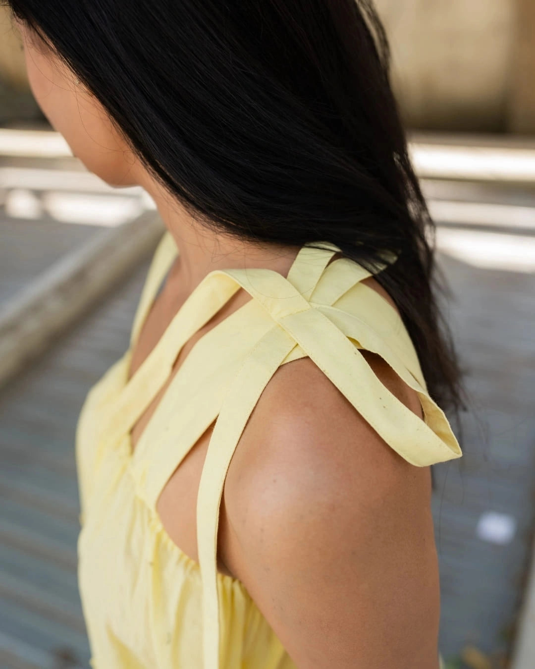 Buttercup Bliss – Yellow Tiered Cotton Dress