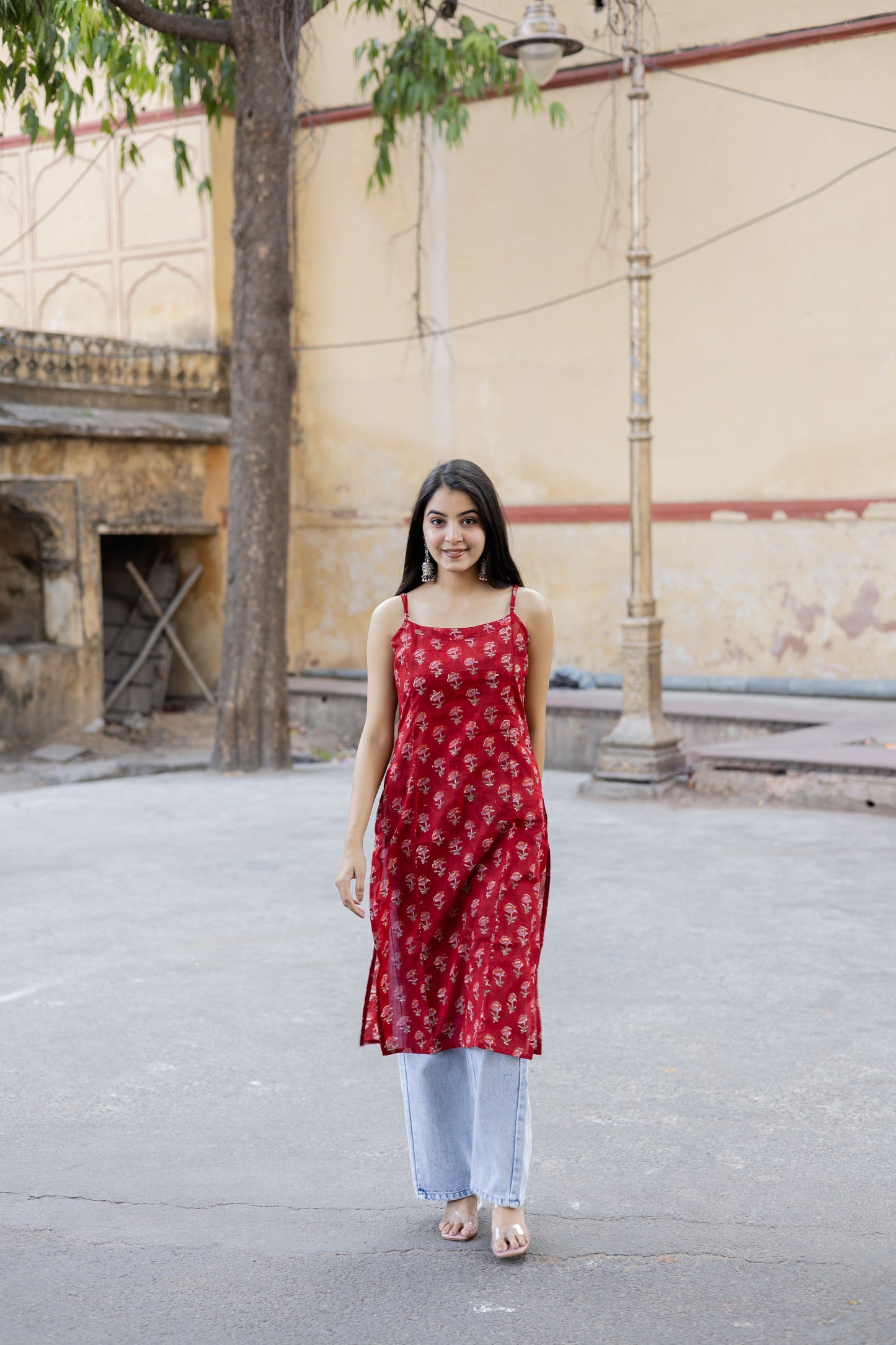 Araha Red Long Kurti