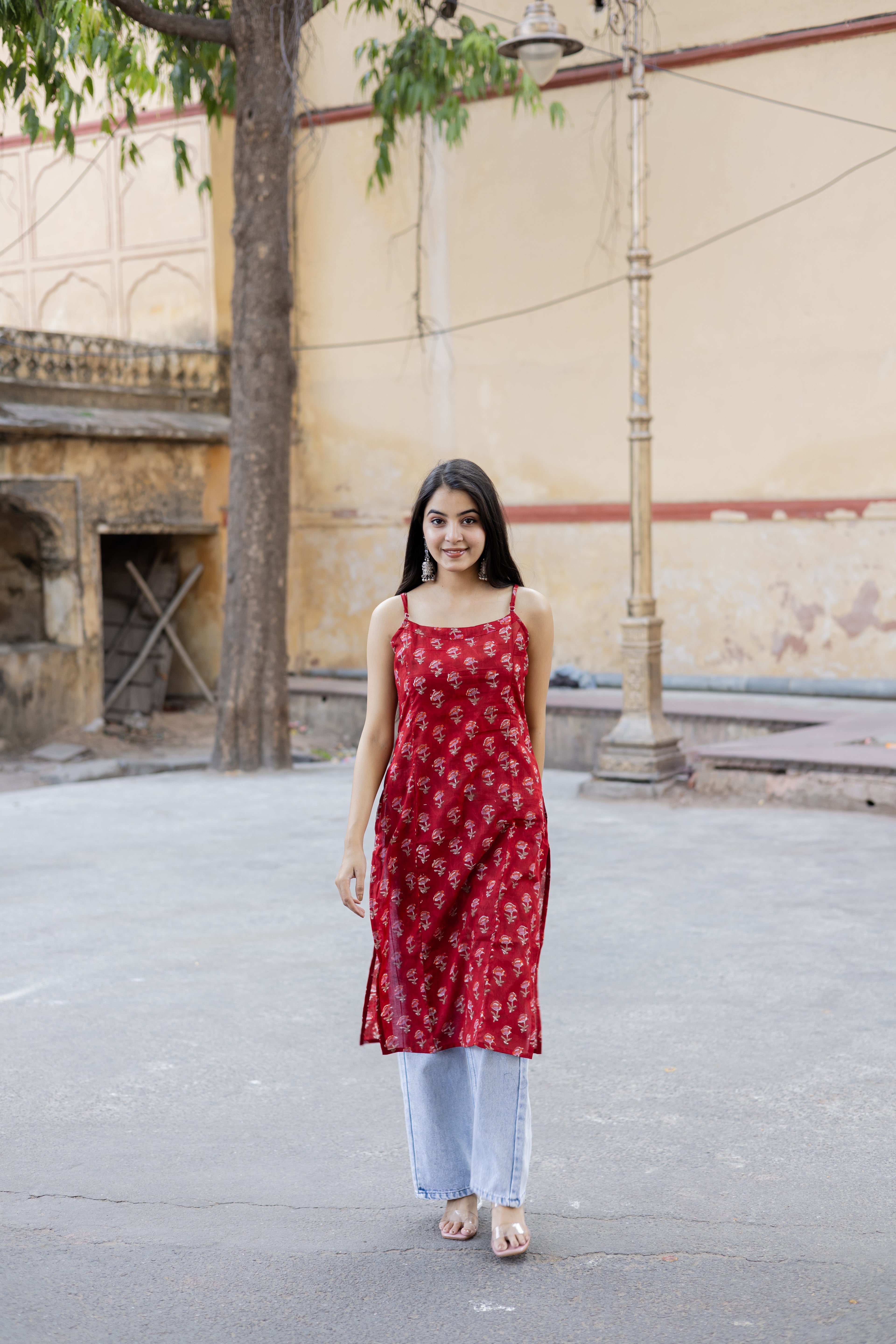Araha Red Long Kurti