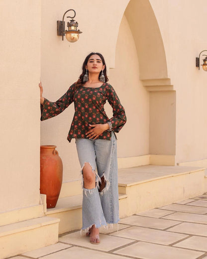 Mehak deep back kurti