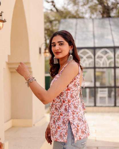 Moon deep back kurti