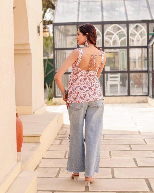 Moon deep back kurti