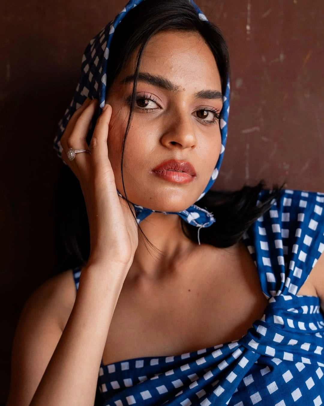 Skyberry – Blue Check Maxi Dress