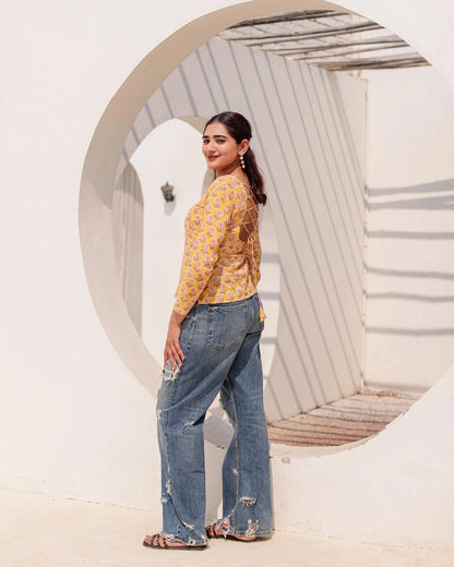 Suhani deep back kurti