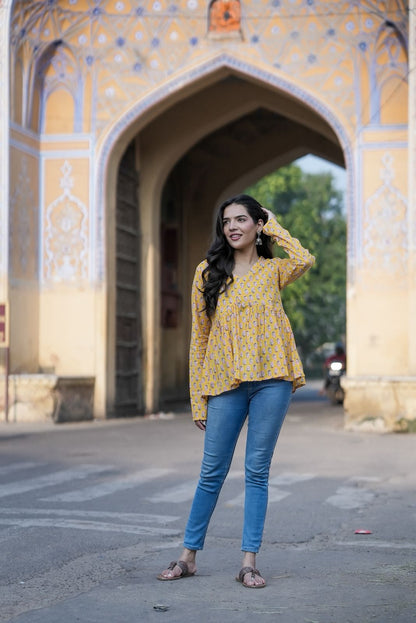 Shine Yellow Cotton Top
