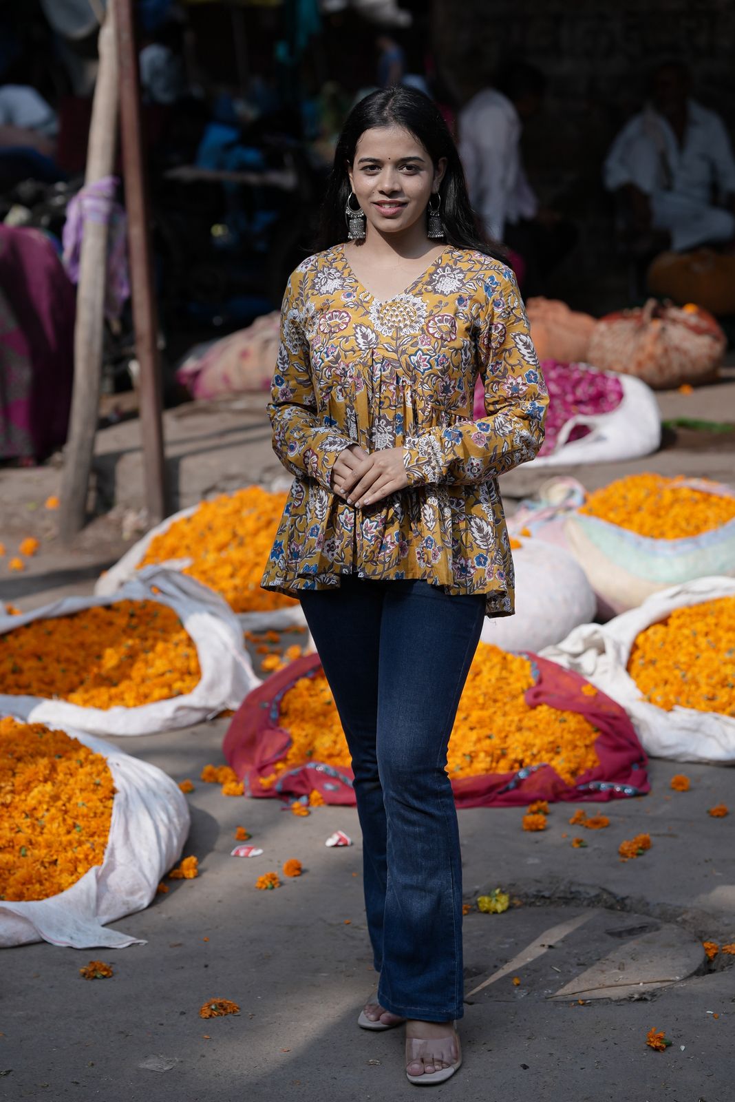 Sunhari Yellow Cotton Top