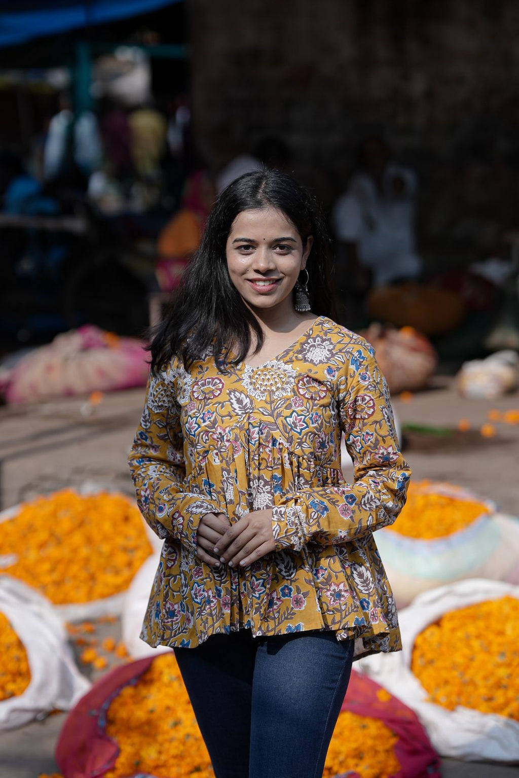 Sunhari Yellow Cotton Top