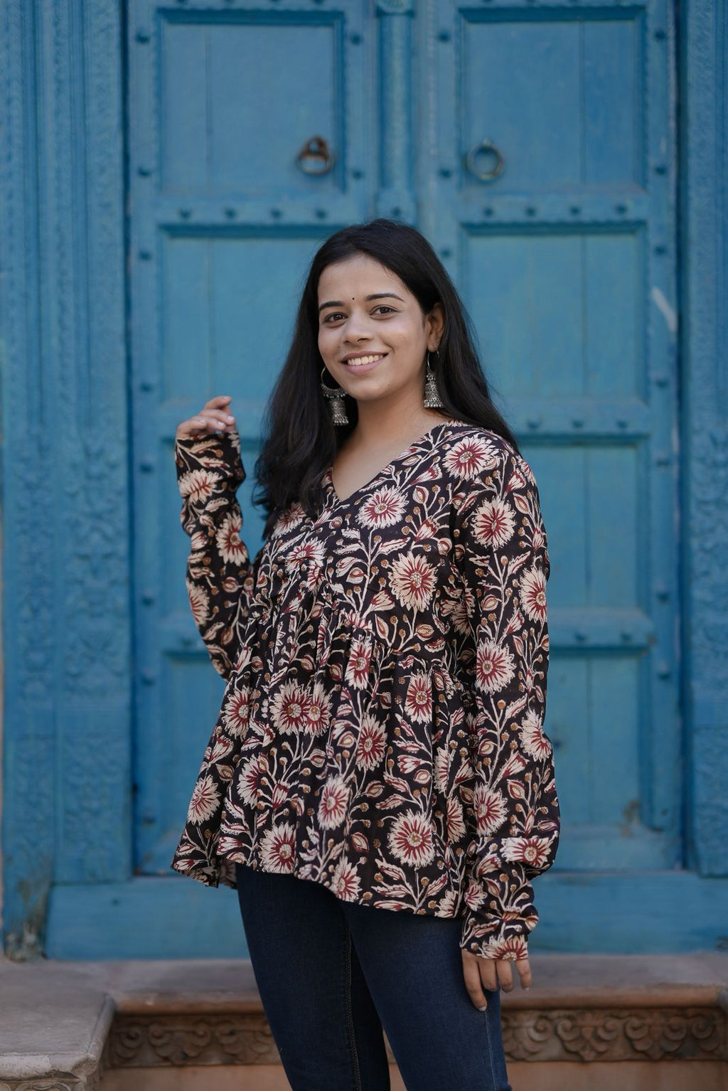 Jill Black Cotton Top