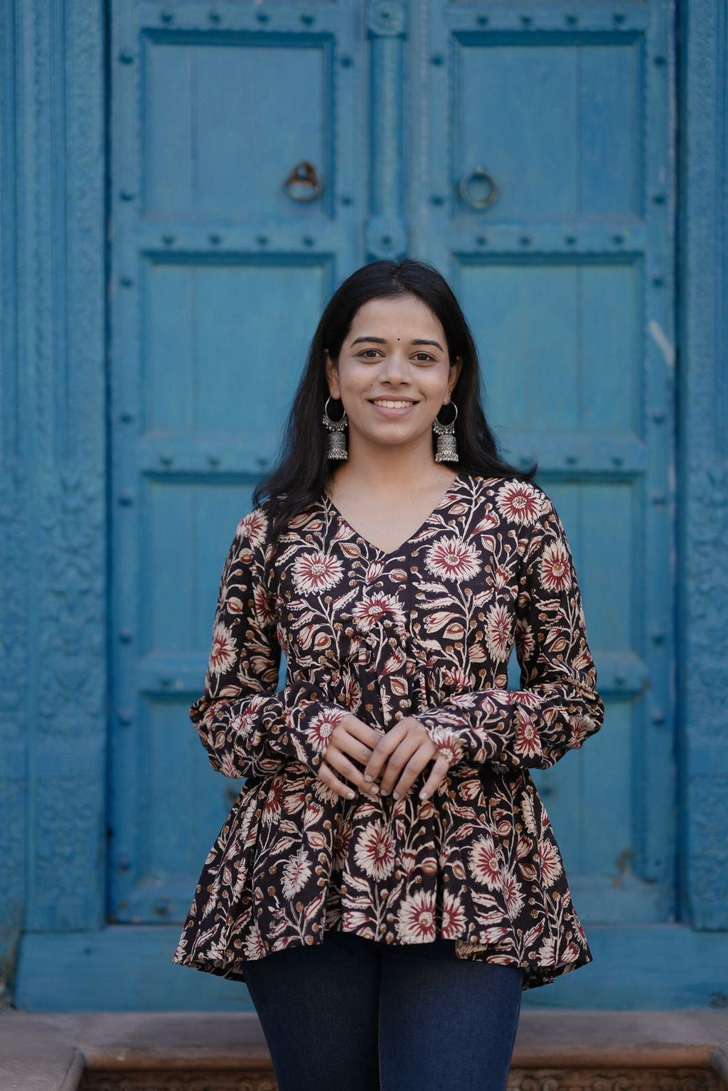 Jill Black Cotton Top