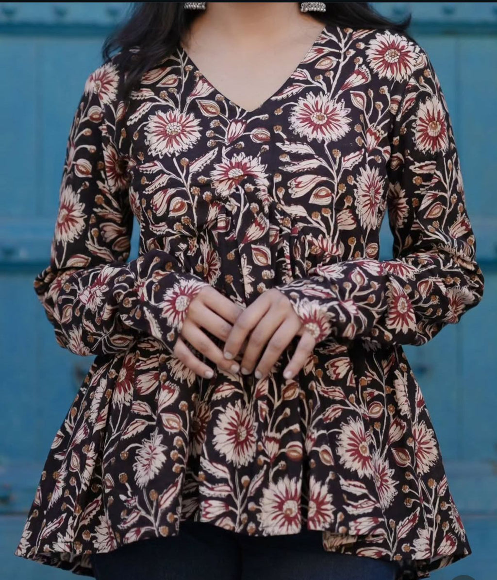 Jill Black Cotton Top