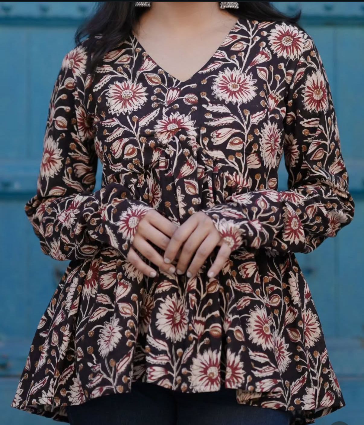 Jill Black Cotton Top