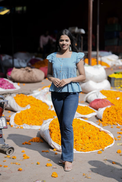 Blue Cotton Top