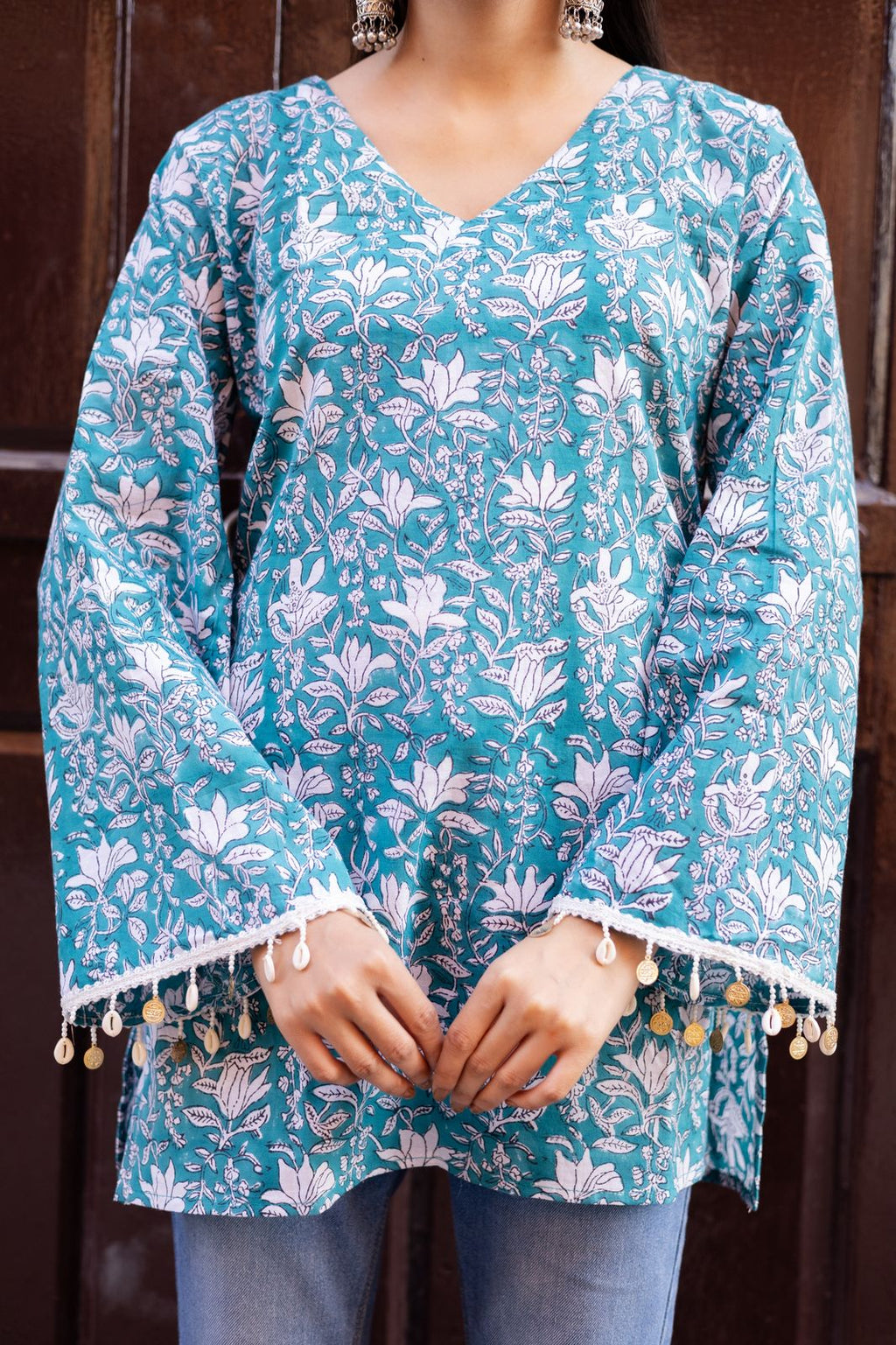 Aqua Blue Short Kurti
