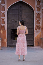 Peach Beach Co-Ord Slit Skirt Set