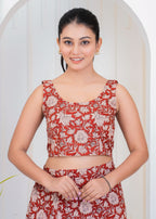 Sunshine Red Co-Ord Slit Skirt Set