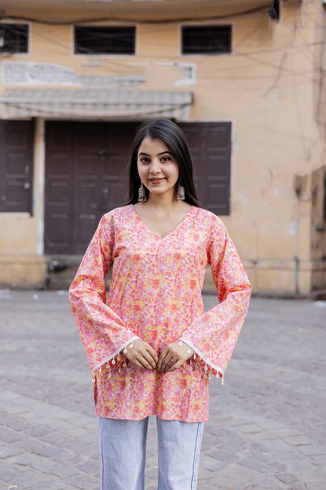 Nush Pink Cotton Kurti