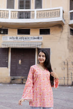 Nush Pink Cotton Kurti