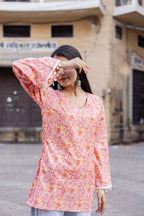 Nush Pink Cotton Kurti