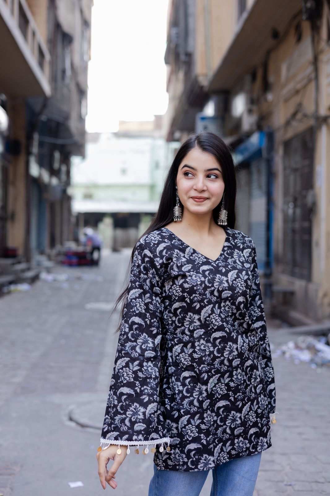 Jiva Black Cotton Kurti