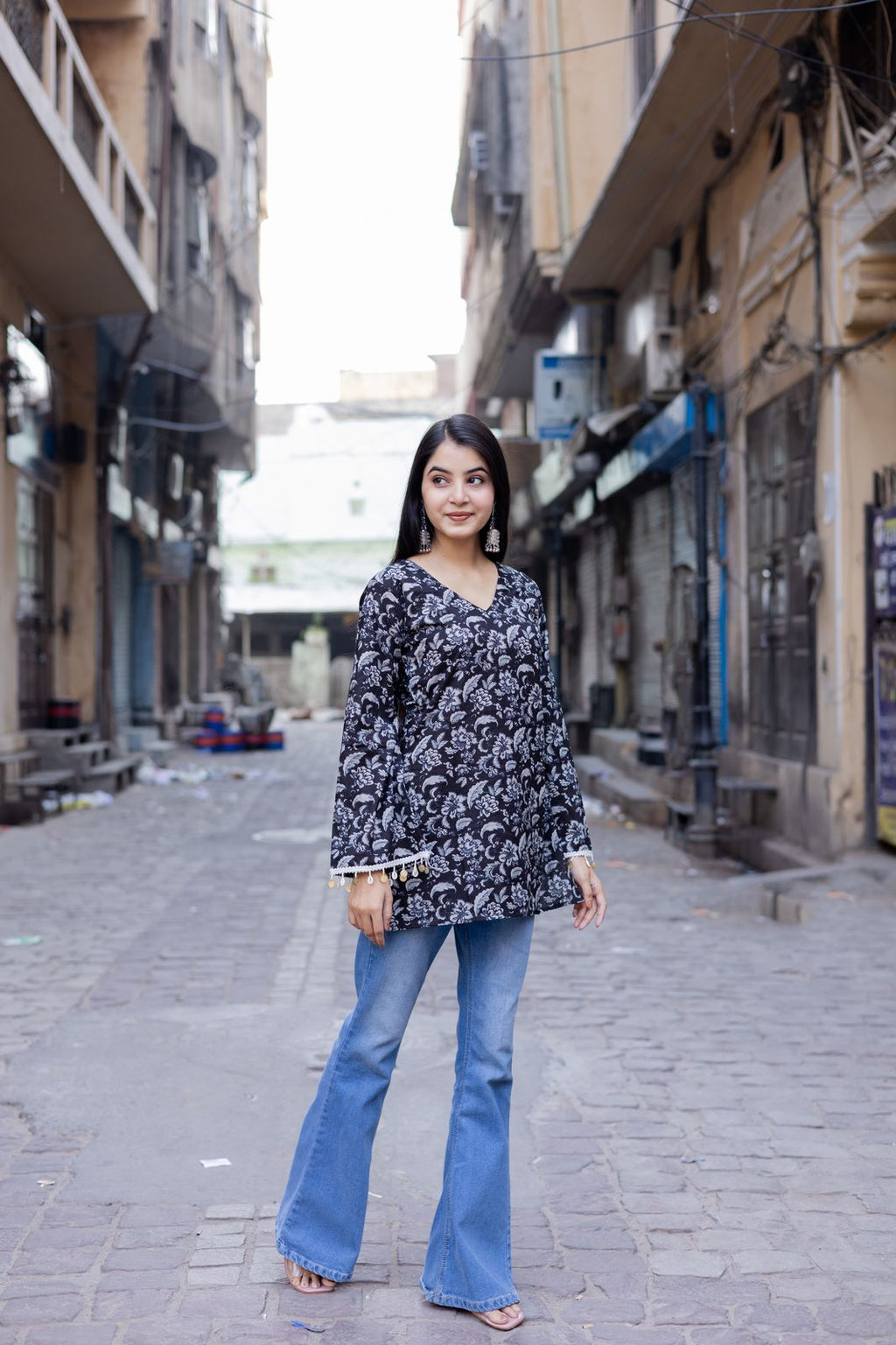 Jiva Black Cotton Kurti