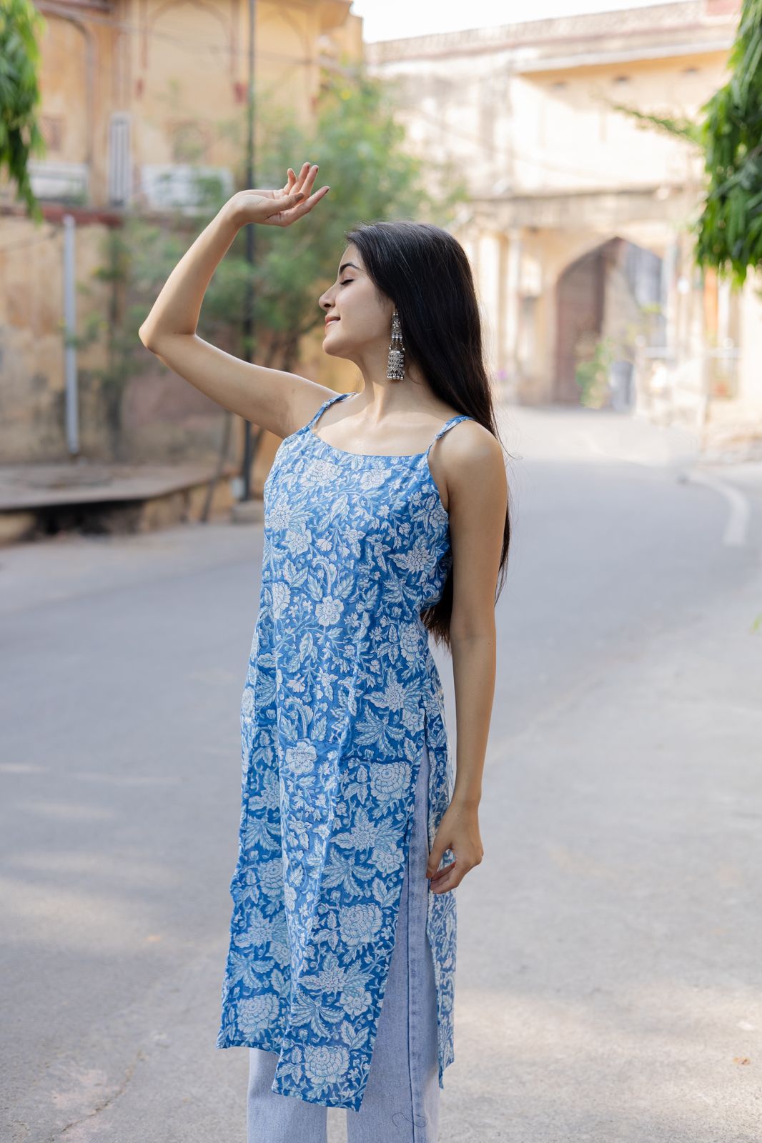 Ayesha Blue Long Kurti